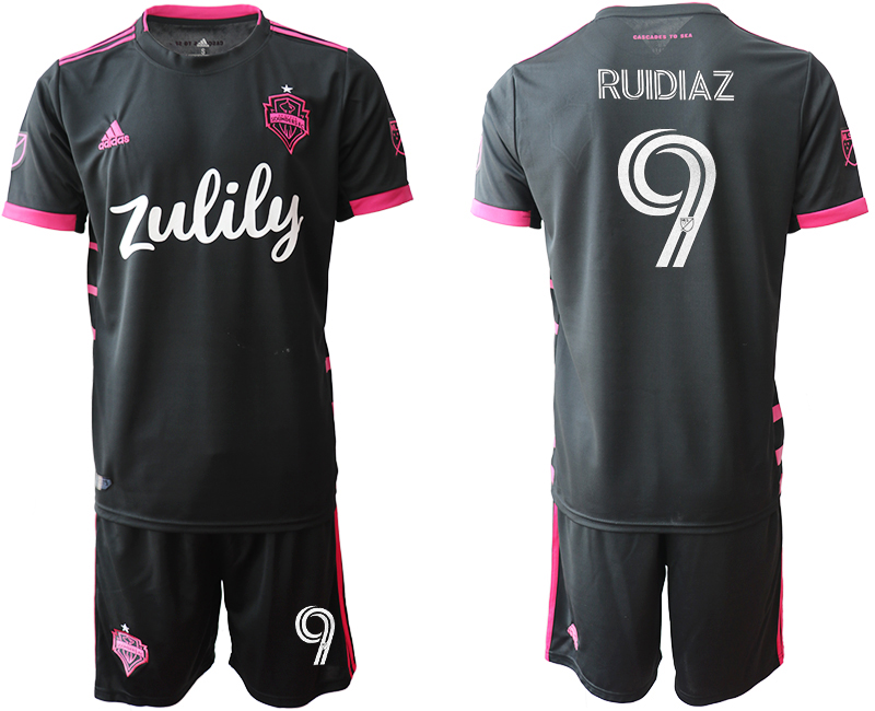 Men 2020-2021 club Seattle Sounders away #9 black Soccer Jerseys